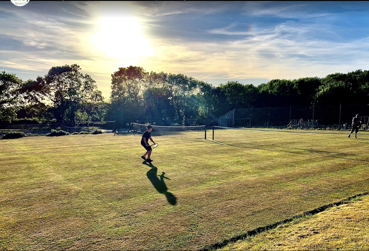 Smalley grass courts at sunset