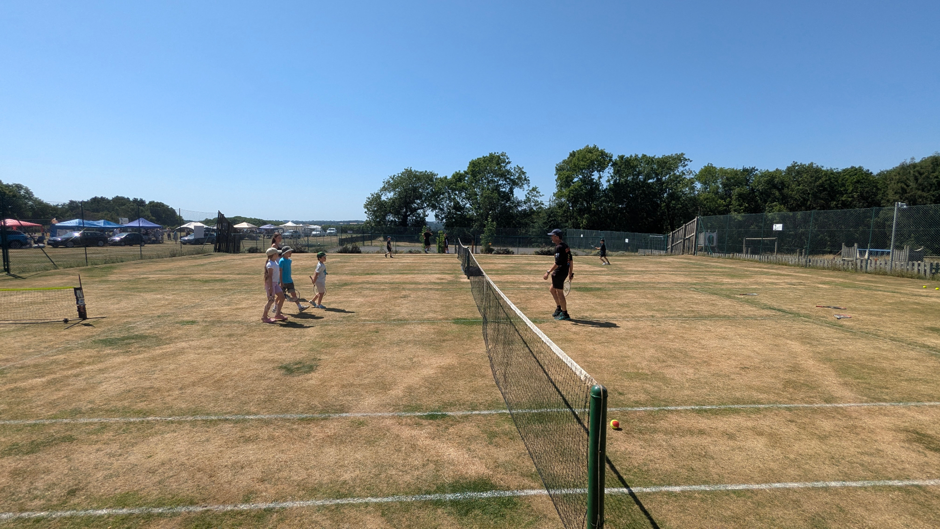 All courts in use across the afternoon