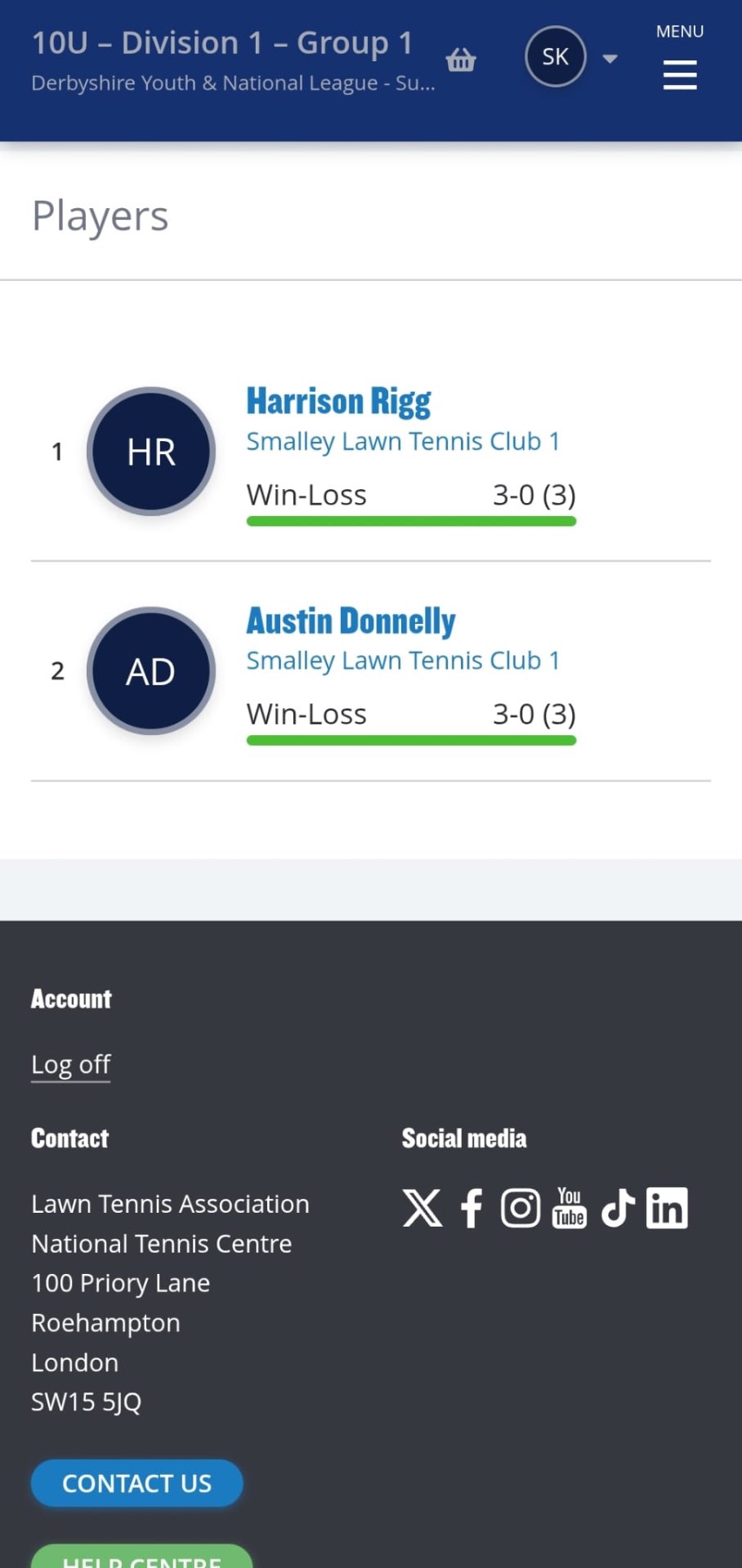 Harrison Rigg and Austin Donnelly — both 3-0 for Smalley